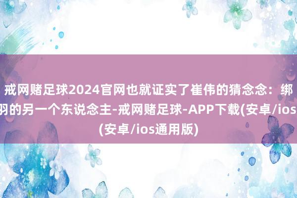 戒网赌足球2024官网也就证实了崔伟的猜念念：绑架王红羽的另一个东说念主-戒网赌足球-APP下载(安卓/ios通用版)