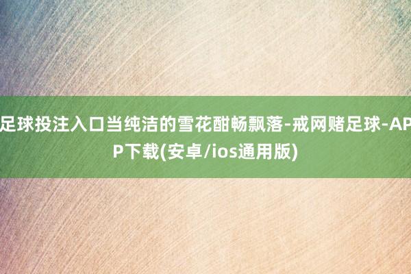 足球投注入口当纯洁的雪花酣畅飘落-戒网赌足球-APP下载(安卓/ios通用版)
