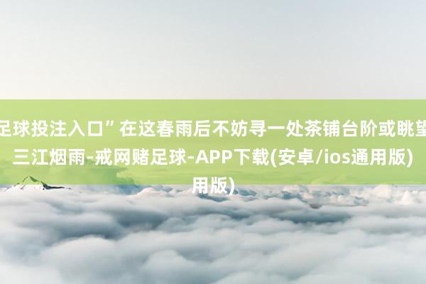 足球投注入口”在这春雨后不妨寻一处茶铺台阶或眺望三江烟雨-戒网赌足球-APP下载(安卓/ios通用版)