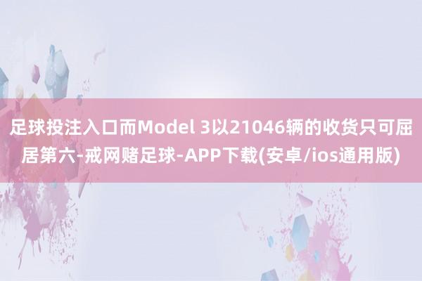 足球投注入口而Model 3以21046辆的收货只可屈居第六-戒网赌足球-APP下载(安卓/ios通用版)
