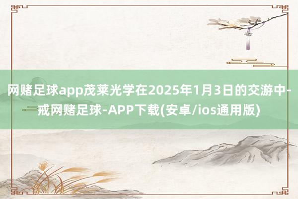 网赌足球app茂莱光学在2025年1月3日的交游中-戒网赌足球-APP下载(安卓/ios通用版)