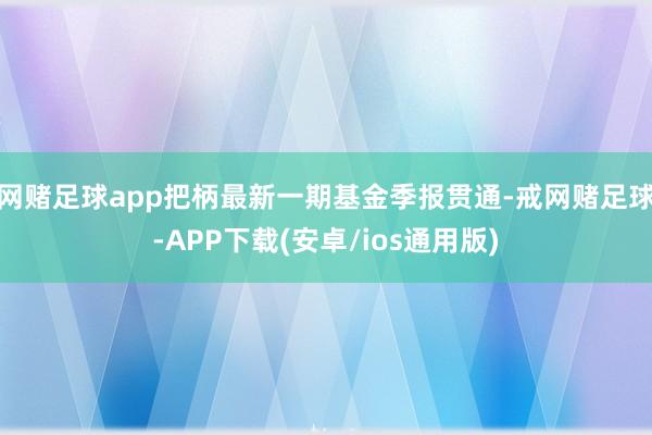 网赌足球app把柄最新一期基金季报贯通-戒网赌足球-APP下载(安卓/ios通用版)