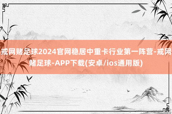 戒网赌足球2024官网稳居中重卡行业第一阵营-戒网赌足球-APP下载(安卓/ios通用版)