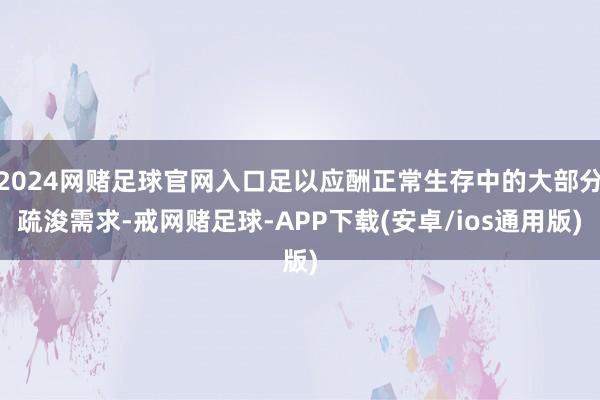 2024网赌足球官网入口足以应酬正常生存中的大部分疏浚需求-戒网赌足球-APP下载(安卓/ios通用版)