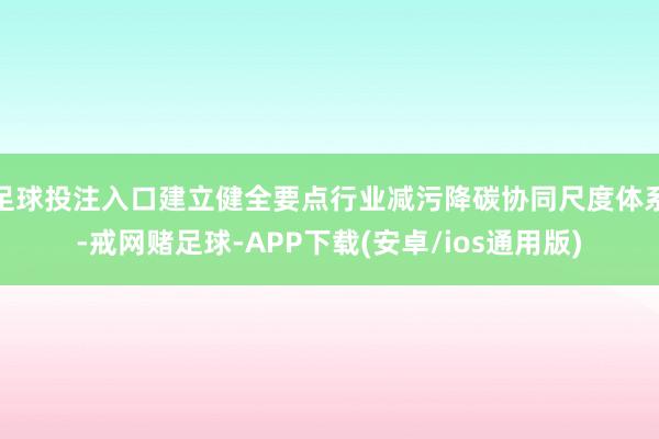 足球投注入口建立健全要点行业减污降碳协同尺度体系-戒网赌足球-APP下载(安卓/ios通用版)