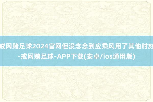 戒网赌足球2024官网但没念念到应乘风用了其他时刻-戒网赌足球-APP下载(安卓/ios通用版)