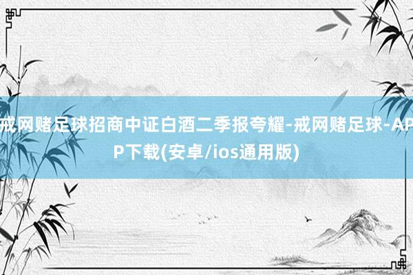戒网赌足球招商中证白酒二季报夸耀-戒网赌足球-APP下载(安卓/ios通用版)