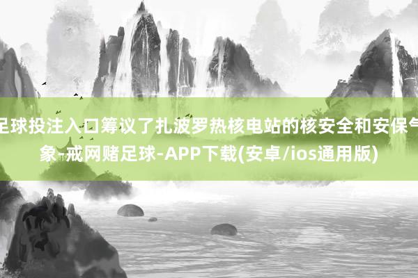 足球投注入口筹议了扎波罗热核电站的核安全和安保气象-戒网赌足球-APP下载(安卓/ios通用版)