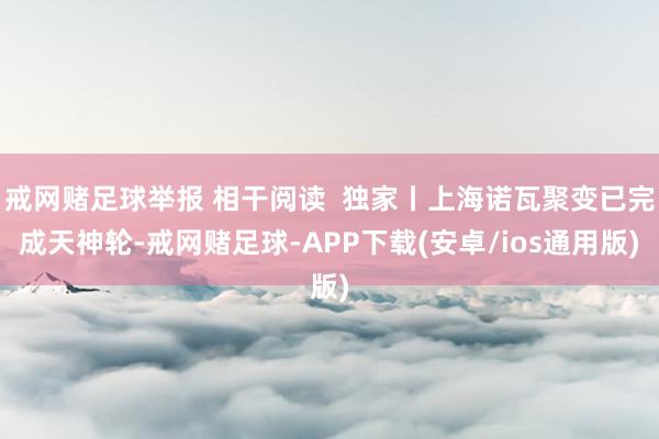 戒网赌足球举报 相干阅读  独家丨上海诺瓦聚变已完成天神轮-戒网赌足球-APP下载(安卓/ios通用版)
