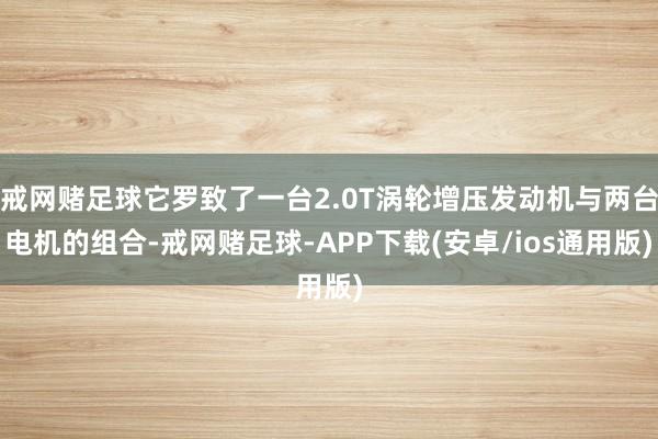戒网赌足球它罗致了一台2.0T涡轮增压发动机与两台电机的组合-戒网赌足球-APP下载(安卓/ios通用版)