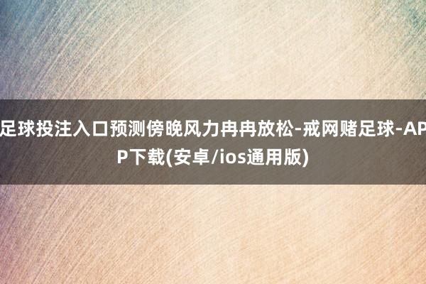 足球投注入口预测傍晚风力冉冉放松-戒网赌足球-APP下载(安卓/ios通用版)