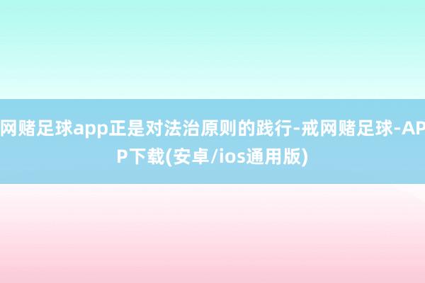 网赌足球app正是对法治原则的践行-戒网赌足球-APP下载(安卓/ios通用版)