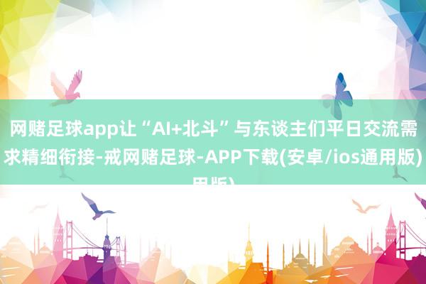 网赌足球app让“AI+北斗”与东谈主们平日交流需求精细衔接-戒网赌足球-APP下载(安卓/ios通用版)