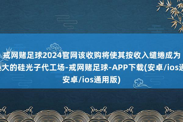 戒网赌足球2024官网该收购将使其按收入缱绻成为民众最大的硅光子代工场-戒网赌足球-APP下载(安卓/ios通用版)