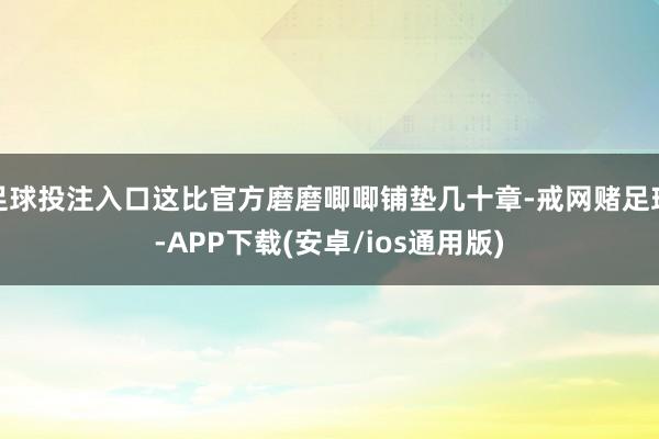 足球投注入口这比官方磨磨唧唧铺垫几十章-戒网赌足球-APP下载(安卓/ios通用版)