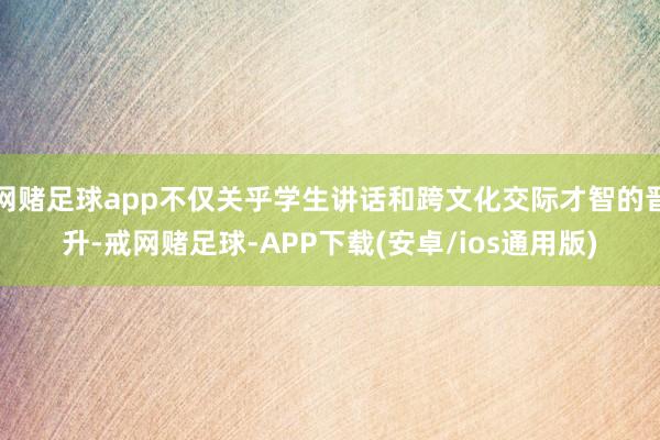 网赌足球app不仅关乎学生讲话和跨文化交际才智的晋升-戒网赌足球-APP下载(安卓/ios通用版)