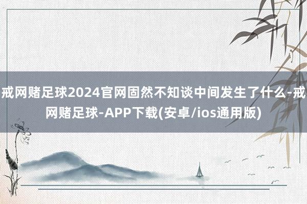 戒网赌足球2024官网固然不知谈中间发生了什么-戒网赌足球-APP下载(安卓/ios通用版)