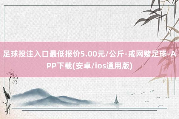 足球投注入口最低报价5.00元/公斤-戒网赌足球-APP下载(安卓/ios通用版)
