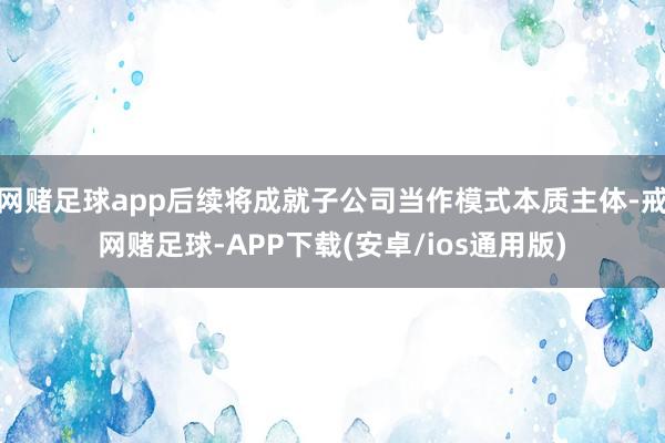 网赌足球app后续将成就子公司当作模式本质主体-戒网赌足球-APP下载(安卓/ios通用版)