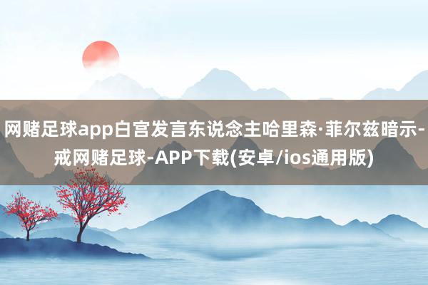 网赌足球app白宫发言东说念主哈里森·菲尔兹暗示-戒网赌足球-APP下载(安卓/ios通用版)