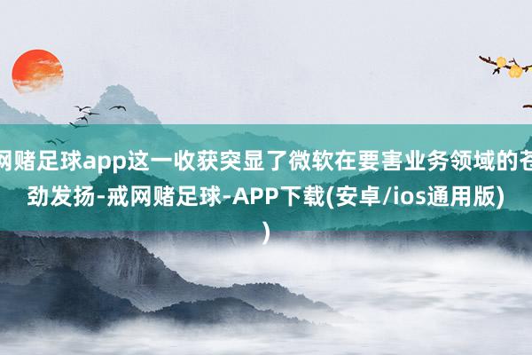 网赌足球app这一收获突显了微软在要害业务领域的苍劲发扬-戒网赌足球-APP下载(安卓/ios通用版)