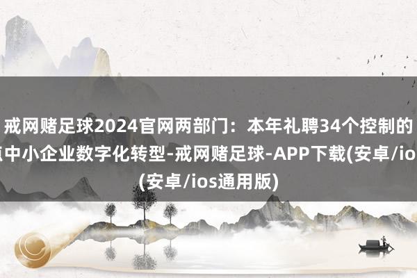 戒网赌足球2024官网两部门：本年礼聘34个控制的城市试点中小企业数字化转型-戒网赌足球-APP下载(安卓/ios通用版)