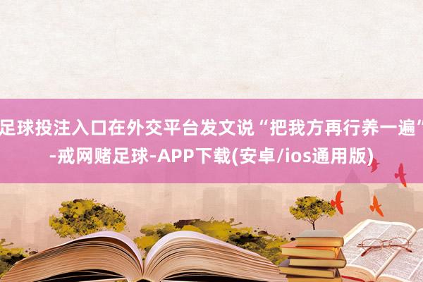 足球投注入口在外交平台发文说“把我方再行养一遍”-戒网赌足球-APP下载(安卓/ios通用版)
