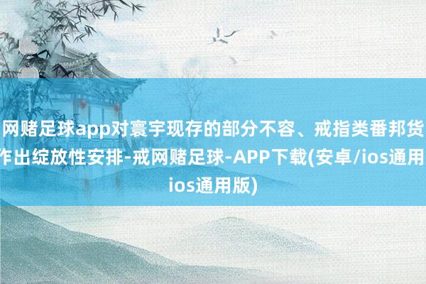 网赌足球app对寰宇现存的部分不容、戒指类番邦货品作出绽放性安排-戒网赌足球-APP下载(安卓/ios通用版)