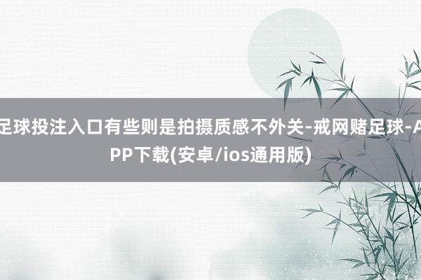足球投注入口有些则是拍摄质感不外关-戒网赌足球-APP下载(安卓/ios通用版)