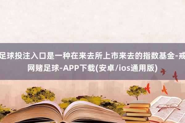 足球投注入口是一种在来去所上市来去的指数基金-戒网赌足球-APP下载(安卓/ios通用版)