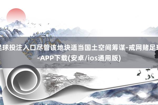 足球投注入口尽管该地块适当国土空间筹谋-戒网赌足球-APP下载(安卓/ios通用版)